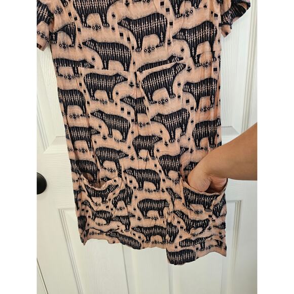Maeve By Anthropologie Zola Bear Printed Mini Dress Size 0 - Picture 3 of 5